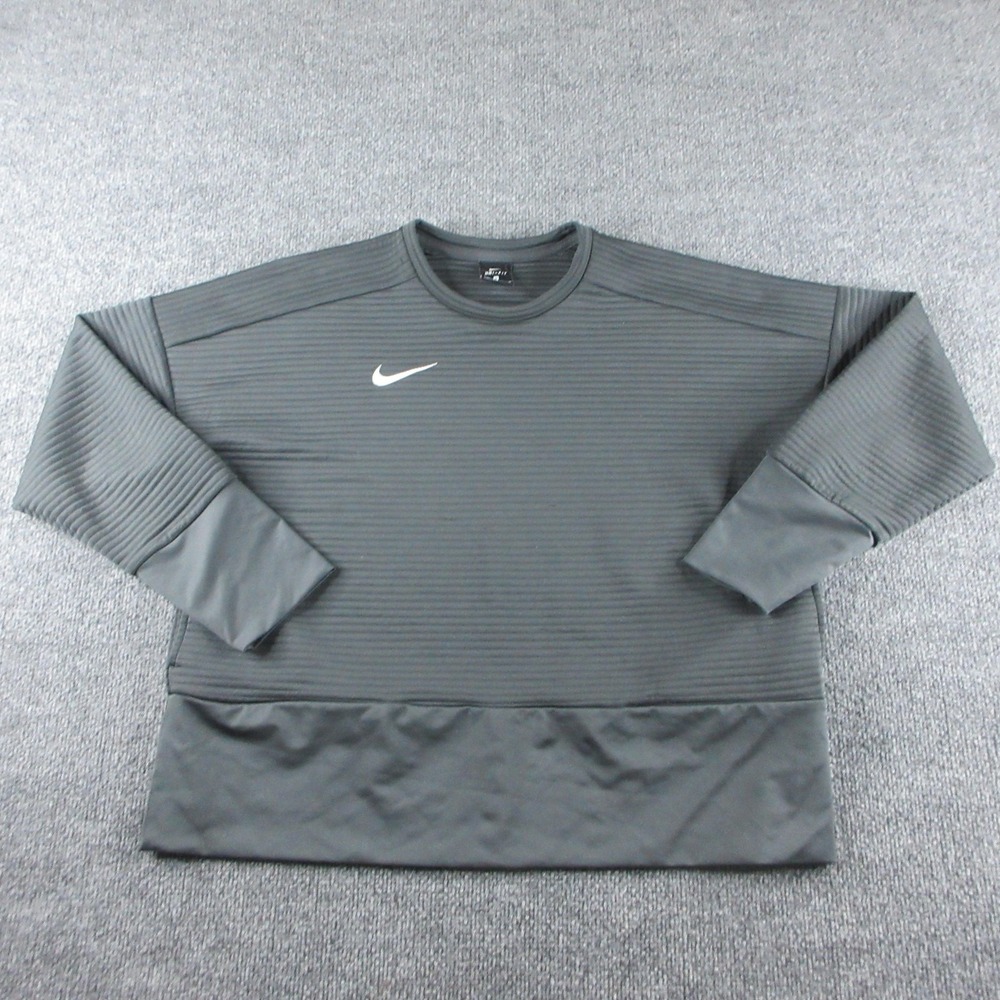 Nike Sweatshirt Womens M Gray Dri-FIT Crew Neck Long Sleeve Training Top